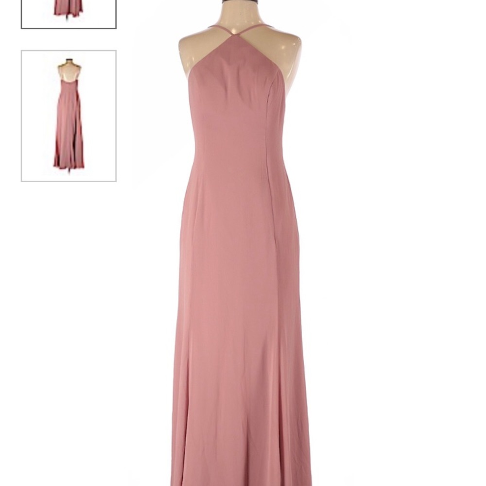 Petite Chiffon Maxi dress with halter neckline